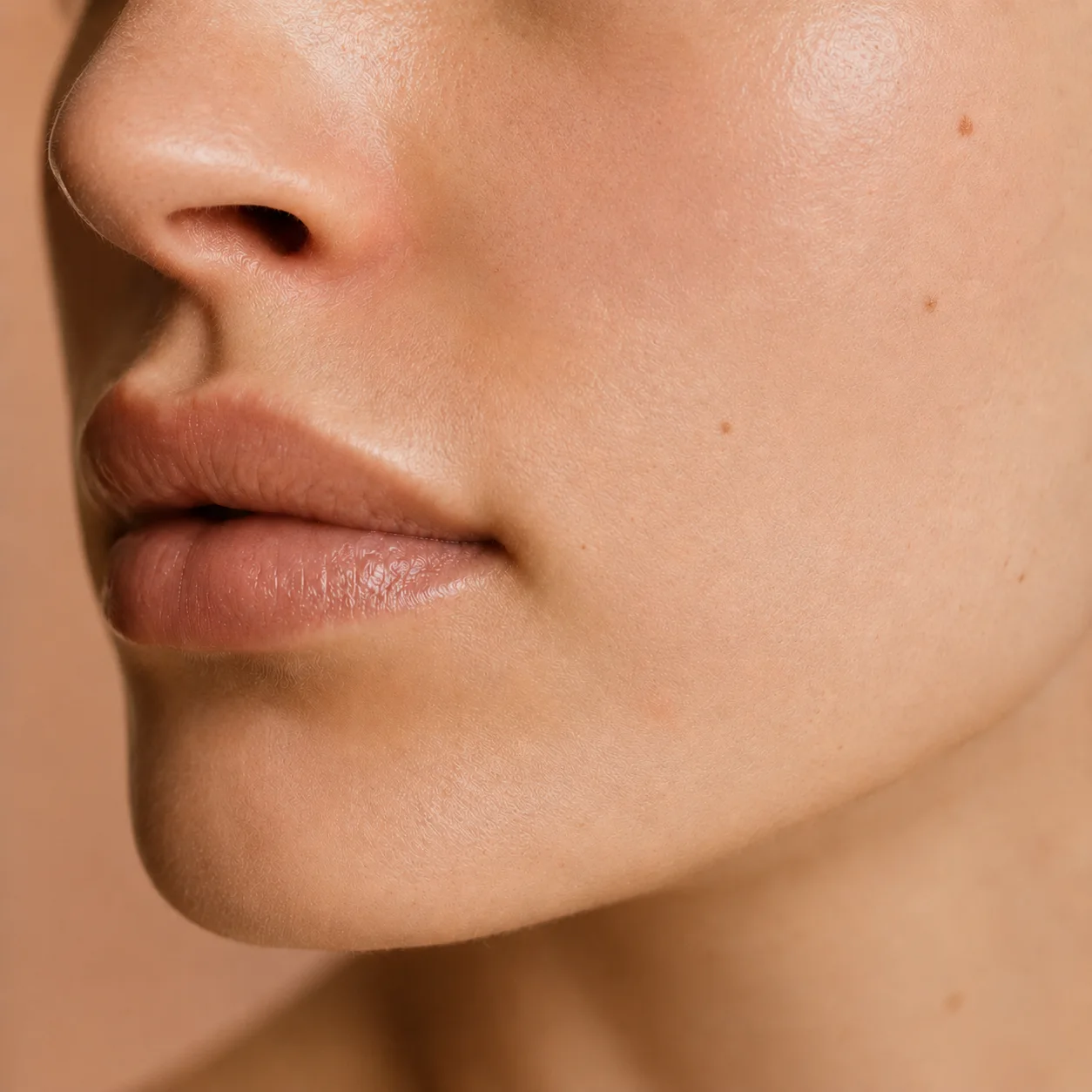 Week 4 portrait — same crop and light, smoother texture and more even tone.